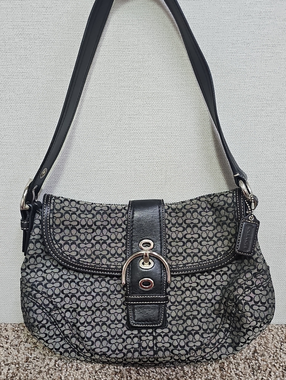 COACH SOHO SIGNATURE FLAP SHOULDER BAG BFPM-09-101